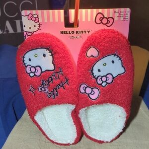 Hello Kitty Fuzzy Red Slippers